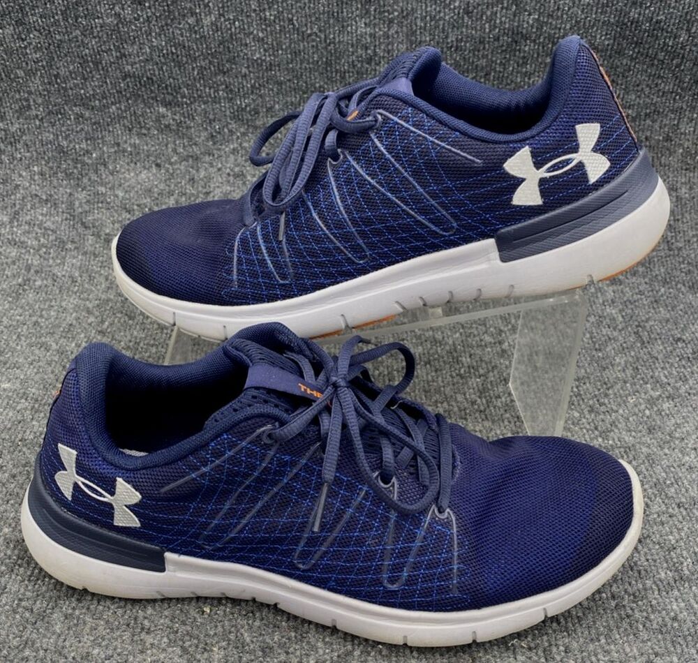 Under Armour Thrill 3 Men's 11 Navy Blue Orange Running Shoes Athletic Sneakers